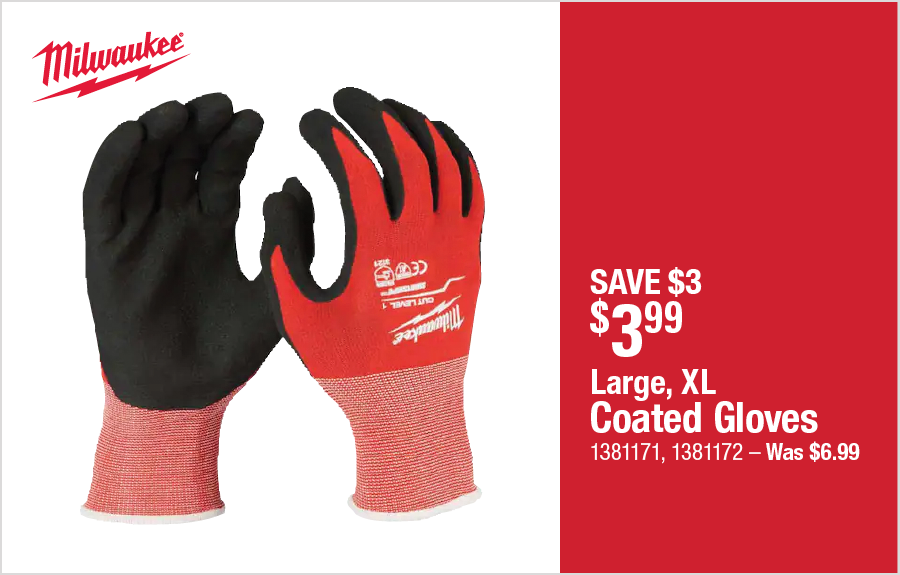 Large, XL Coated Gloves